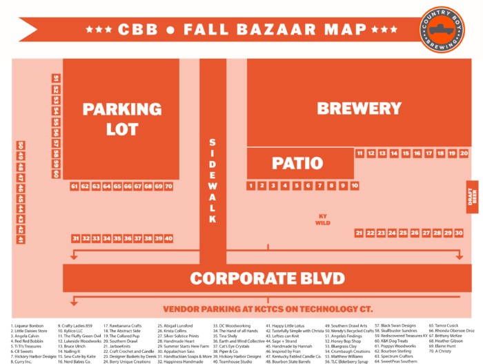 Country Boy Brewing Fall Bazaar Map